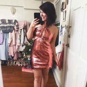 Glamourous Pink Sequin Dress